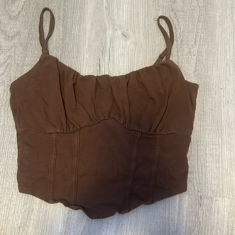 Hollister brown women's corset top in medium